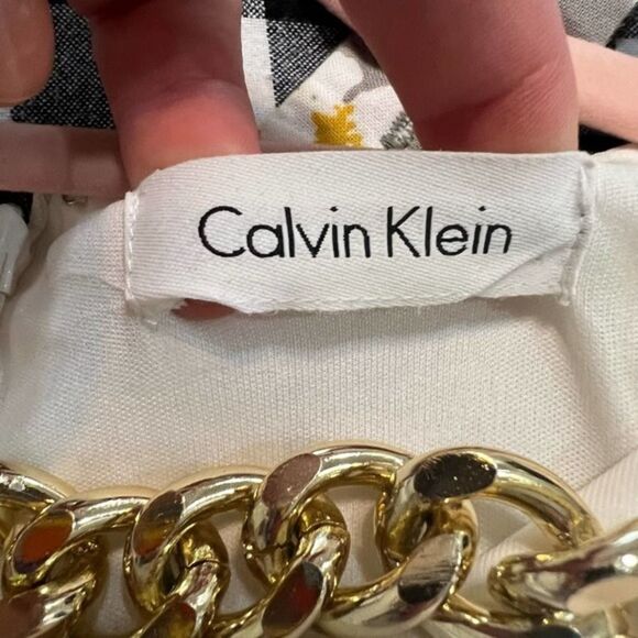 Calvin Klein white gold embellished sleeveless sheath dress size 4 - Picture 12 of 12